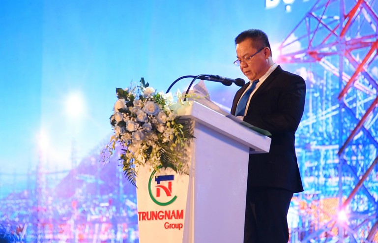 Ông Nguyễn Tâm Tiến, Tổng giám đốc Trungnam Group phát biểu tại buổi lễ.