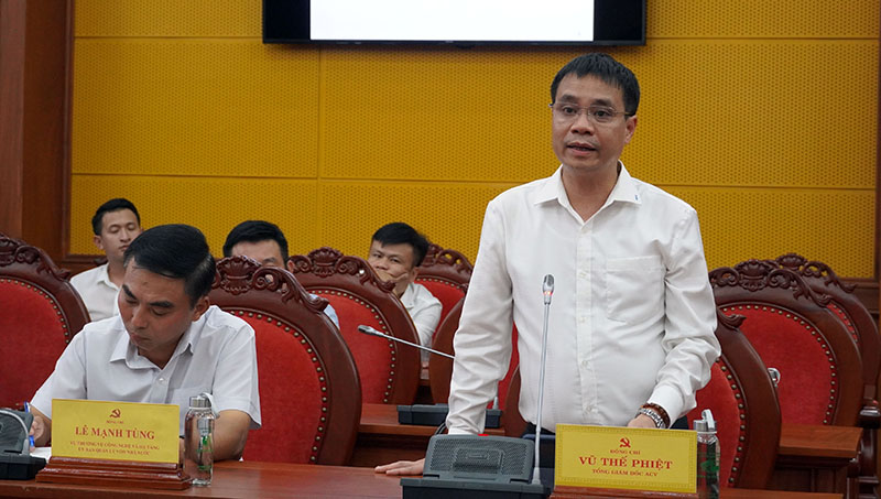 Ông Vũ Thế Phiệt, Tổng giám đốc ACV phát biểu tại buổi làm việc. Ảnh: Ngọc Mai