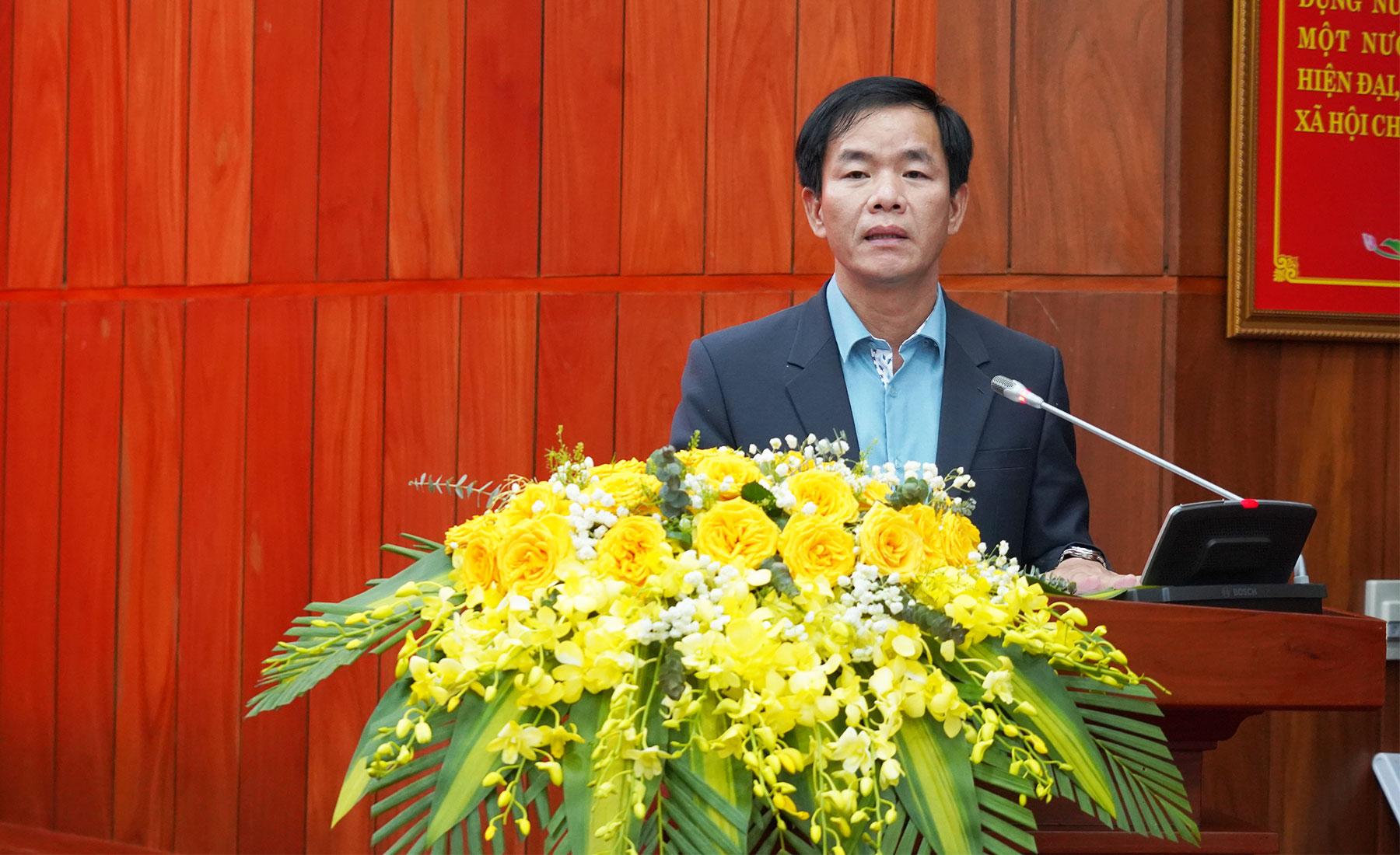 B&iacute; thư Tỉnh ủy Quảng Trị Nguyễn Văn Phương ph&aacute;t biểu kết luận hội nghị