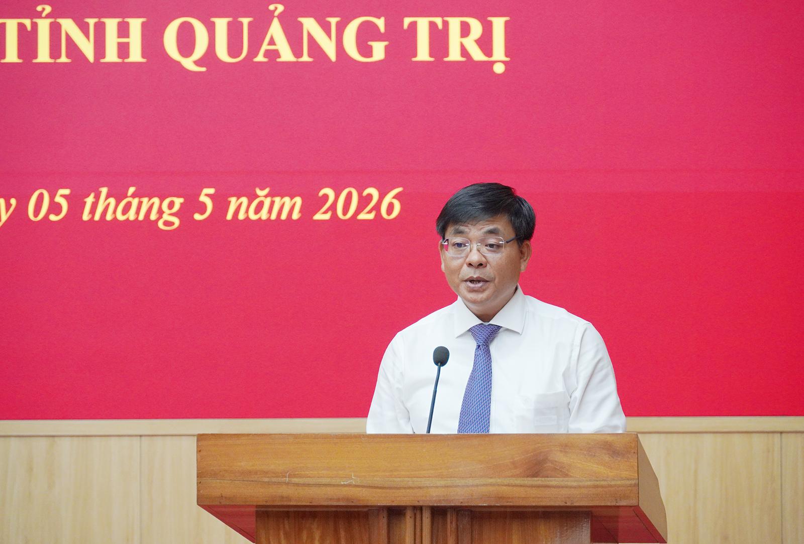 &Ocirc;ng Nguyễn Văn B&igrave;nh, Gi&aacute;m đốc Trung t&acirc;m X&uacute;c tiến Đầu tư, Thương mại v&agrave; du lịch tỉnh ph&aacute;t biểu tại hội nghị
