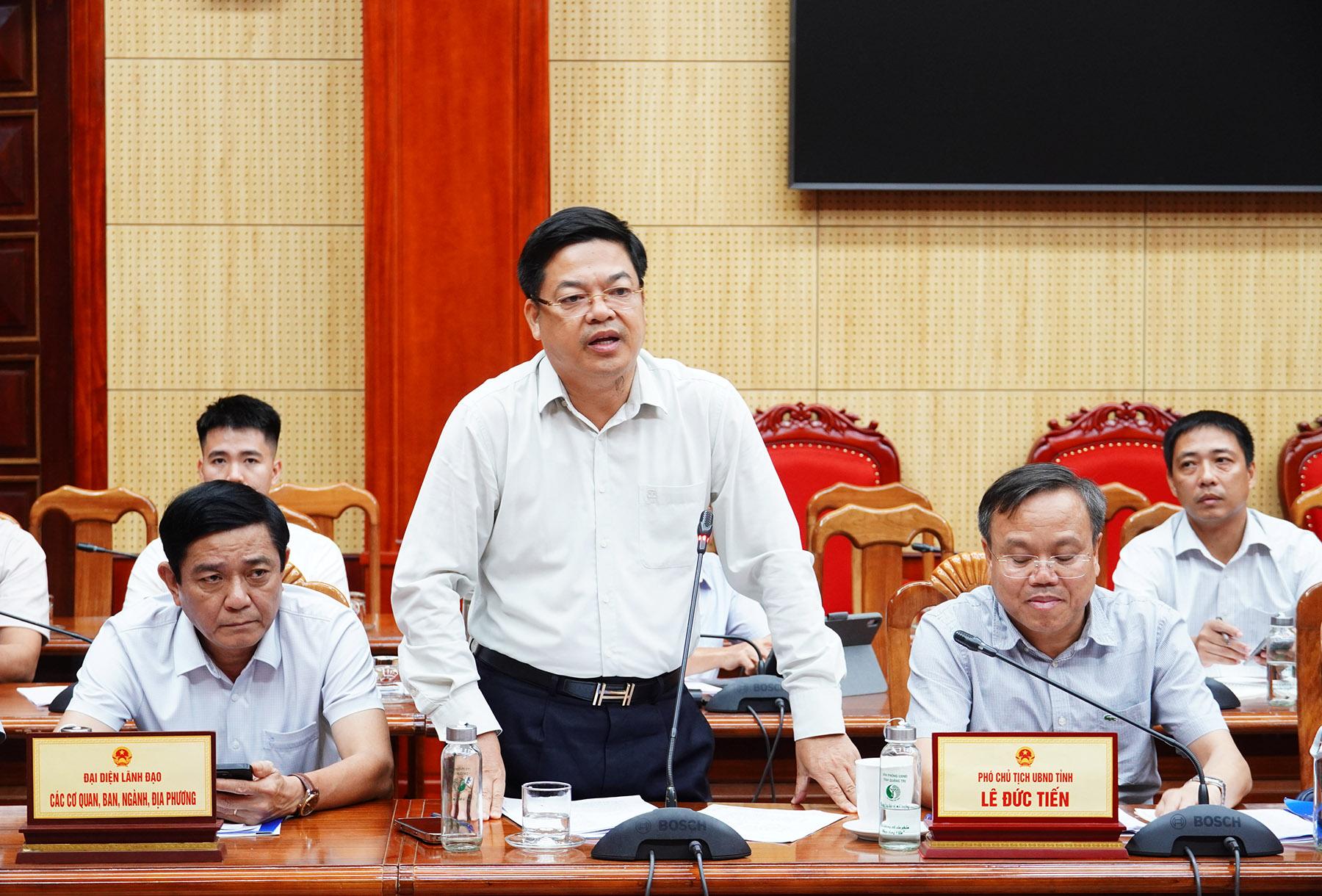 ông Hồ Xuân Hoè, Giám đốc Sở Công Thương tỉnh Quảng Trị phát biểu tại buổi làm việc.
