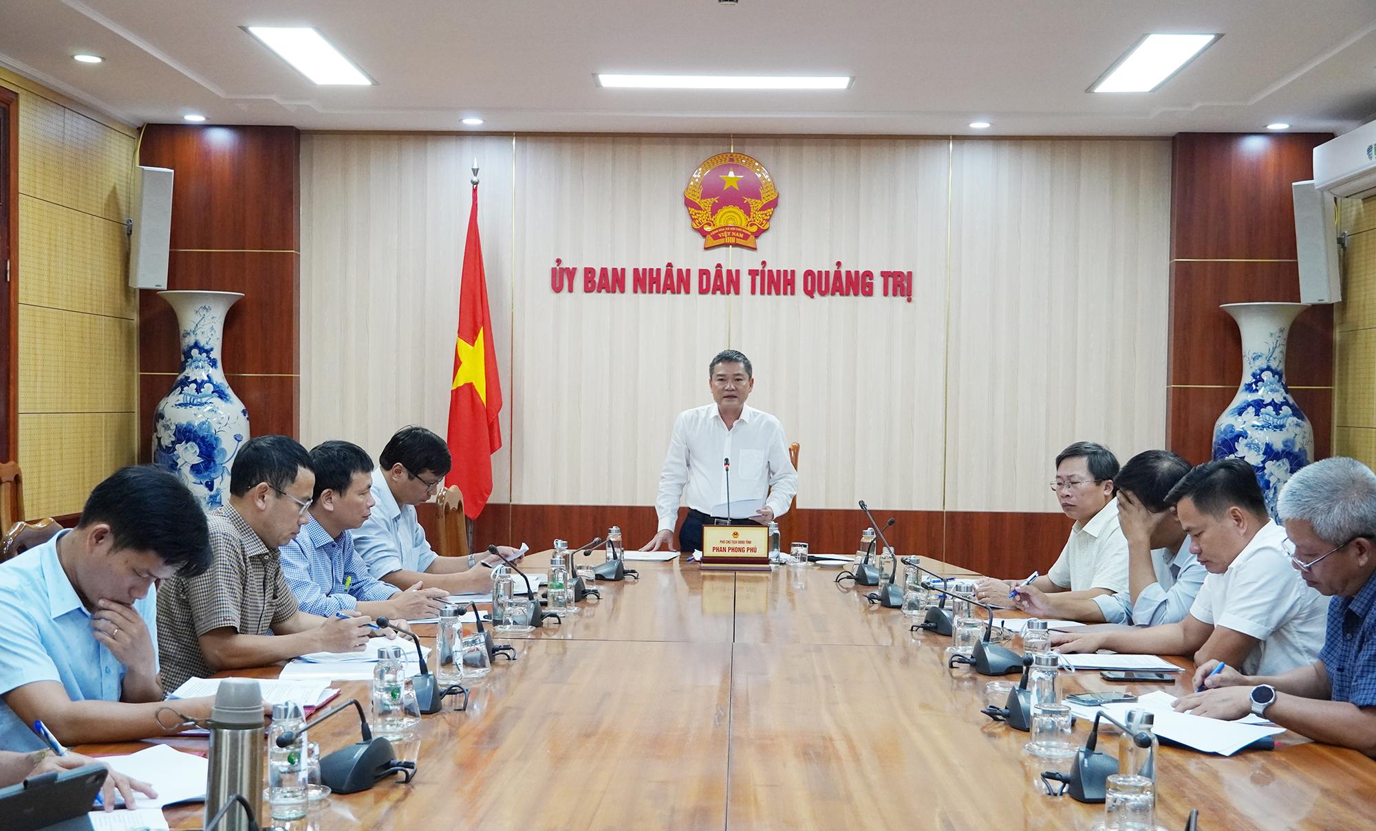 Ph&oacute; chủ tịch UBND tỉnh Quảng Trị Phan Phong Ph&uacute; ph&aacute;t biểu chỉ đạo tại buổi l&agrave;m việc.