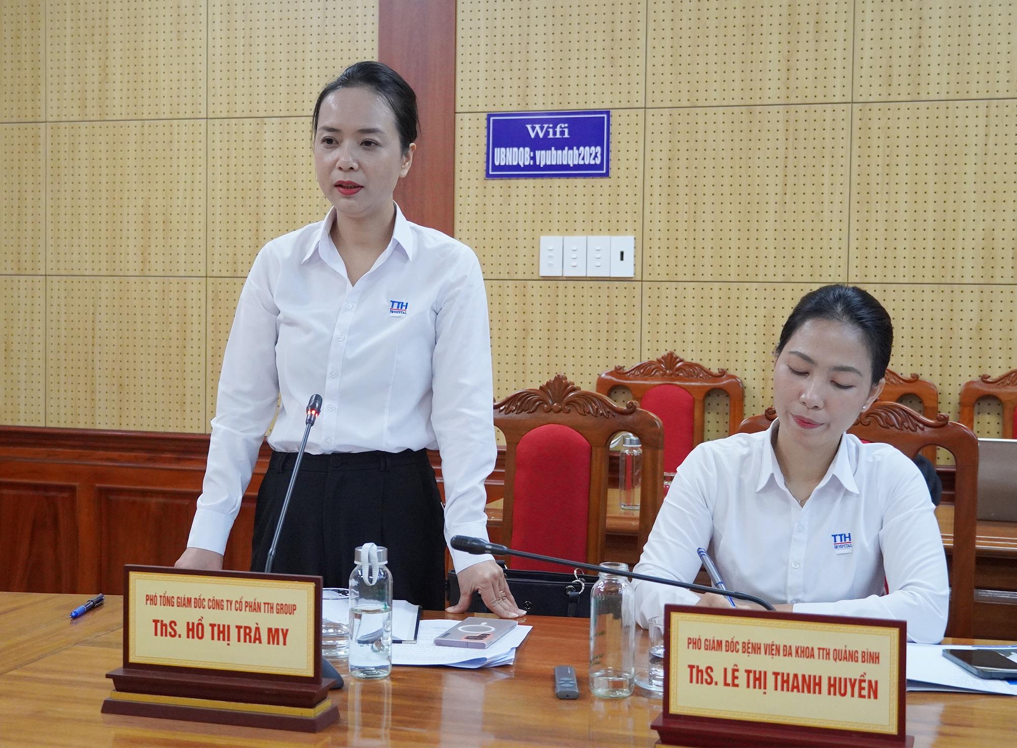 Đại diện l&atilde;nh đạo C&ocirc;ng ty Cổ phần TTH Group ph&aacute;t biểu tại buổi l&agrave;m việc. Ảnh: Mai Anh