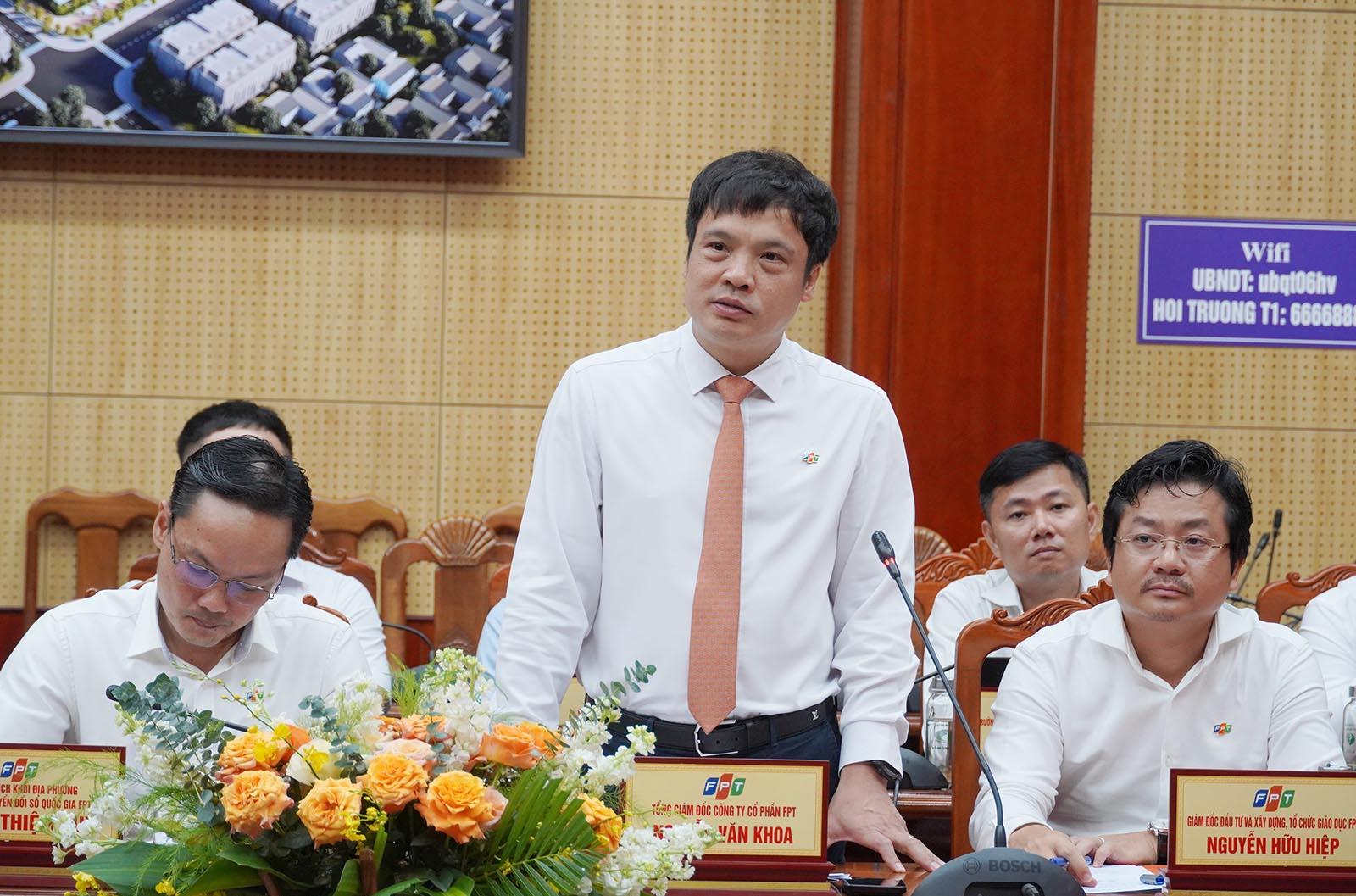 &Ocirc;ng Nguyễn Văn Khoa, Tổng Gi&aacute;m đốc C&ocirc;ng ty Cổ phần FPT trao đổi về định hướng hợp t&aacute;c trong thời gian tới.