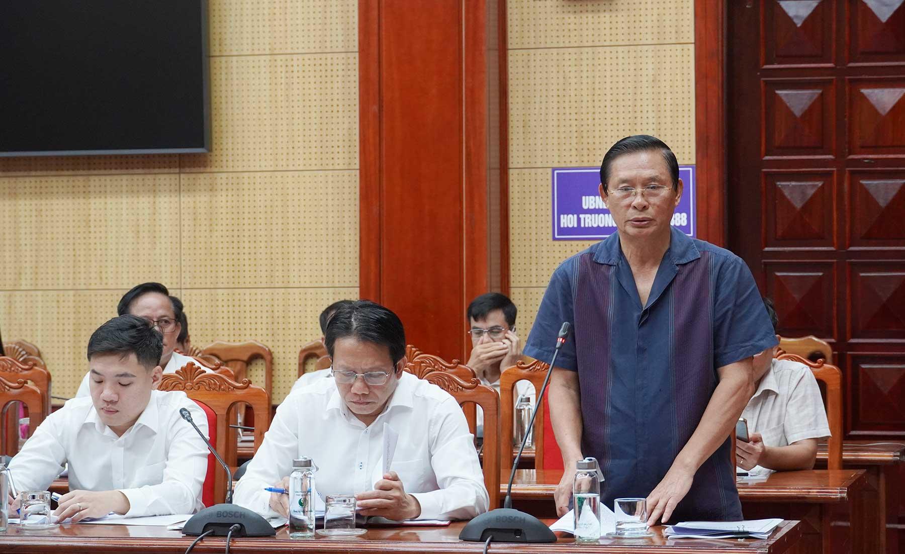 &Ocirc;ng V&otilde; Minh Ho&agrave;i, Chủ tịch HĐQT Tập đo&agrave;n Trường Thịnh ph&aacute;t biểu &yacute; kiến tại cuộc họp. Ảnh: Hồng Mến