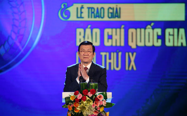 Chủ tịch nước Trương Tấn Sang biểu dương những thành quả của báo chí Việt Nam trong 90 năm qua