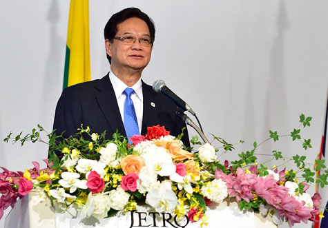 Thủ tướng Nguyễn Tấn Dũng phát biểu tại Diễn đàn kinh tế 5 nước tiểu vùng Mekong. Ảnh: VGP