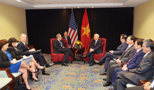 Tổng Bí thư Nguyễn Phú Trọng tiếp Đại diện Thương mại Hoa Kỳ Micheal Fromanđến chào xã giao