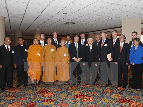Tổng Bí thư Nguyễn Phú Trọng tiếp các lãnh tụ tôn giáo Hoa Kỳ và đại diện Viện Liên kết Toàn cầu