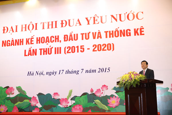 Chủ tịch Trương Tấn Sang phát biểu tại Đại hội. Ảnh: Chí Cường