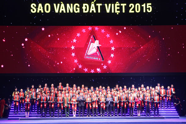 TOP 100 Sao Vàng đất Việt 2015. Ảnh: Chí Cường