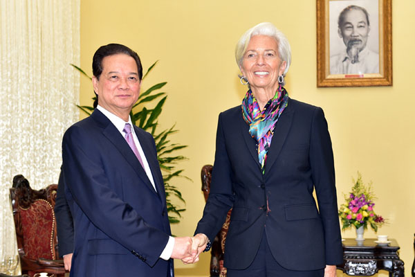 Thủ tướng Nguyễn Tấn Dũng tiếp Tổng Giám đốc IMF Christine Lagarde