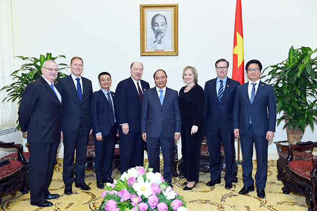 Thủ tướng Nguyễn Xuân Phúc tiếp đoàn HĐQT Hội đồng kinh doanh Hoa Kỳ - ASEAN