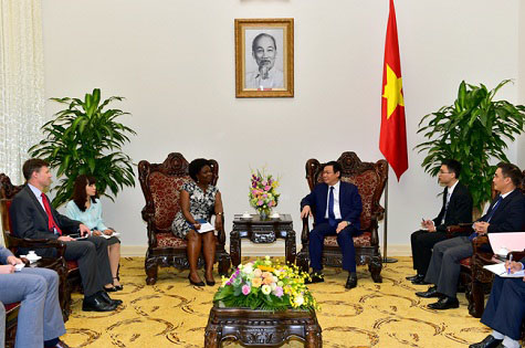 Phó Thủ tướng Vương Đình Huệ tiếp bà Victoria Kwakwa, Phó Chủ tịch ngân hàng thế giới (WB) phụ trách khu vực Đông Á-Thái Bình Dương (Ảnh: VGP)