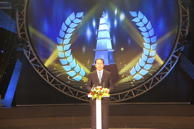 Chủ tịch nước Trần Đại Quang phát biểu tại buổi lễ (Ảnh: K.T)