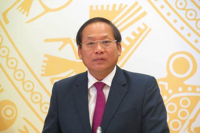 Bộ trưởng Bộ Thông tin và Truyền thông Trương Minh Tuấn trả lời câu hỏi tại buổi họp báo thường kỳ Chính phủ chiều 3/2