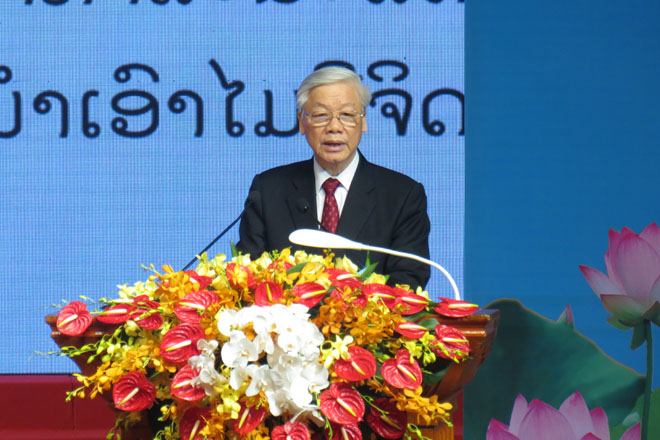 Tổng Bí thư Nguyễn Phú Trọng phát biểu tại buổi lễ (Ảnh: K.T)