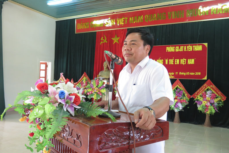 Ông Hoàng Danh Truyền, Chủ tịch UBND huyện Yên Thành phát biểu