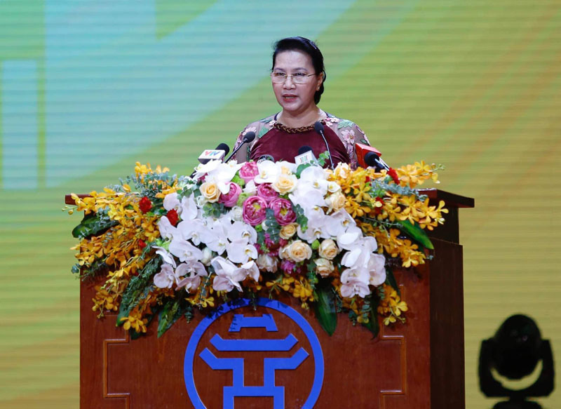 Chủ tịch Quốc hội Nguyễn Thị Kim Ngân phát biểu tại buổi lễ