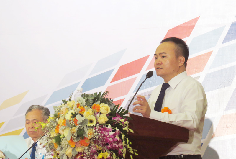 Ông Phạm Việt Khoa, Chủ tịch HĐQT CTCP FECON phát biểu tại Đại hội