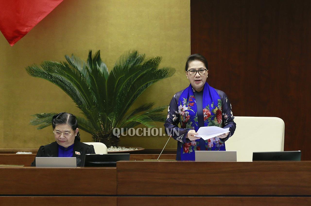 Chủ tịch Quốc hội Nguyễn Thị Kim Ngân phát biểu kết thúc phiên chât vấn lĩnh vực công thương