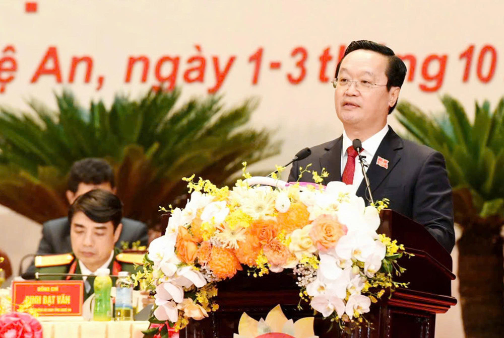 Bí thư Tỉnh ủy Nguyễn Đức Trung phát biểu khai mạc Đại hội 