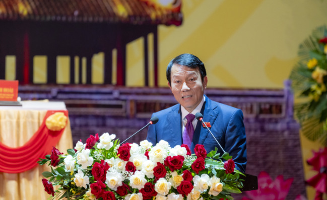 Bộ trưởng Bộ Công an Lương Tam Quang phát biểu chỉ đạo Đại hội 