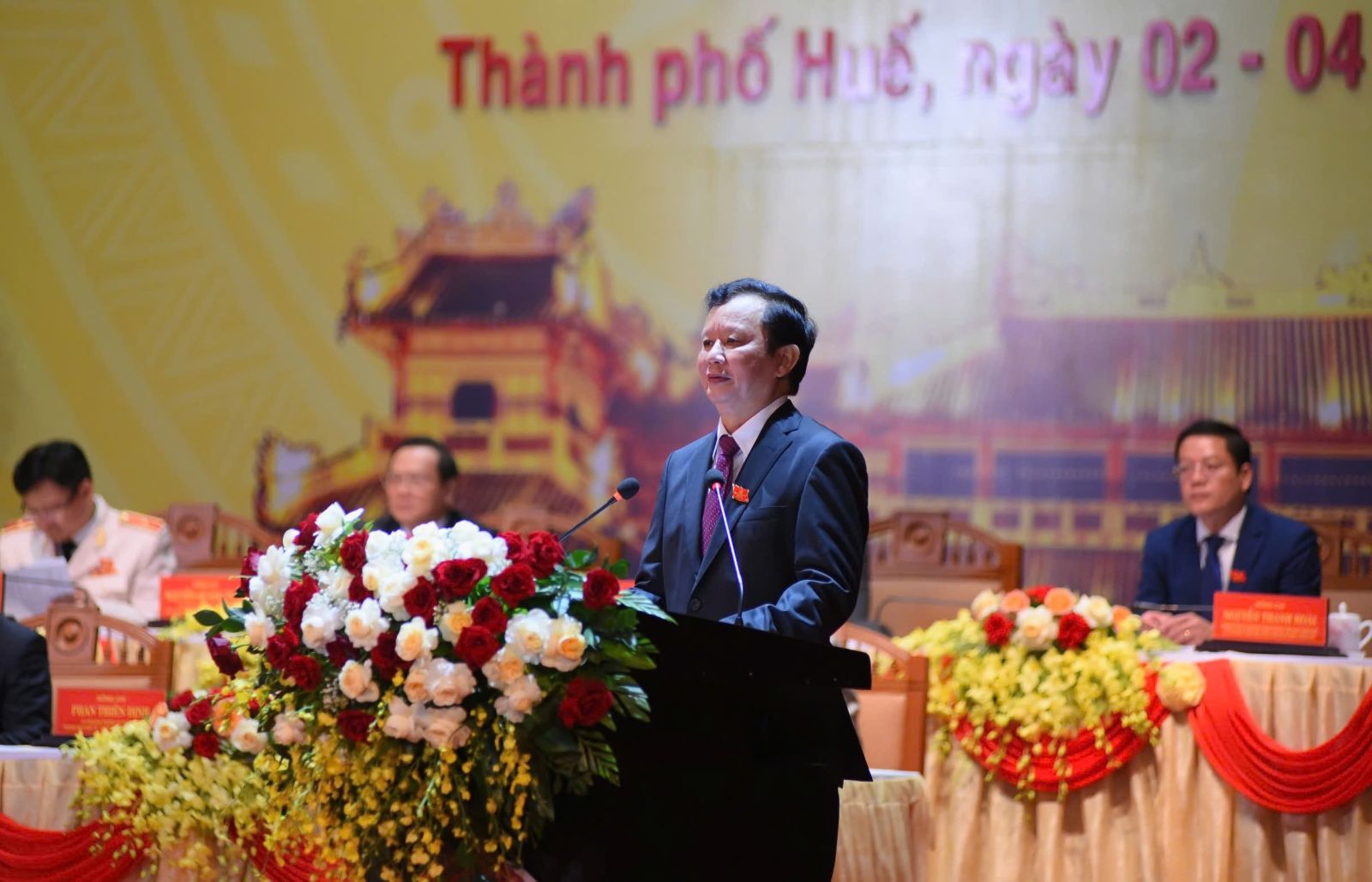 Đồng chí Lê Trường Lưu, Bí thư Thành uỷ Huế phát biểu khai mạc Đại hội.