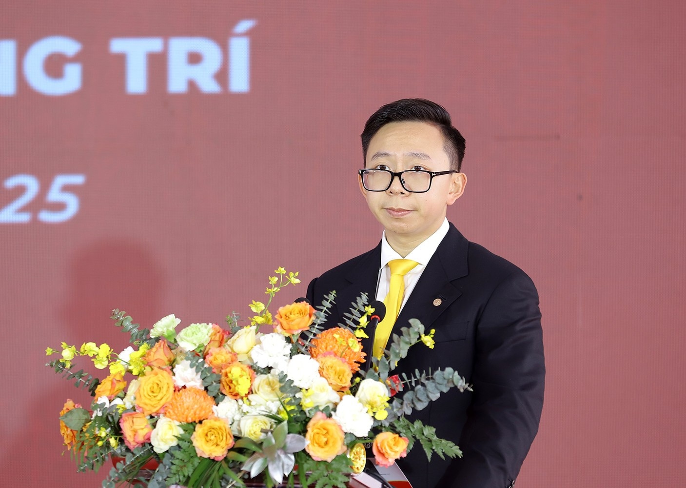 &Ocirc;ng Phạm Nhật Qu&acirc;n Anh - Tổng Gi&aacute;m đốc VinMetal ph&aacute;t biểu tại buổi lễ.