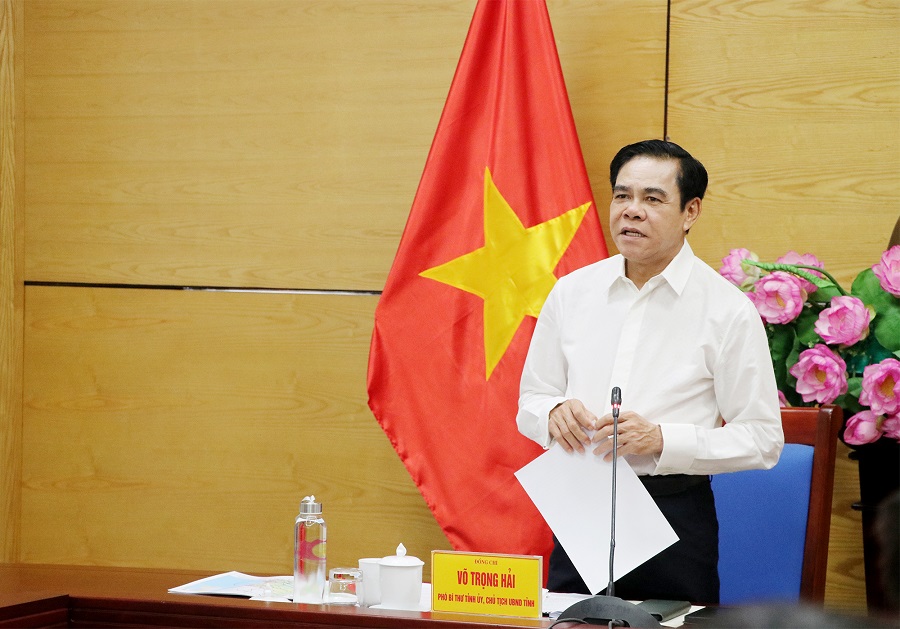 Chủ tịch UBND tỉnh V&otilde; Trọng Hải ph&aacute;t biểu 
