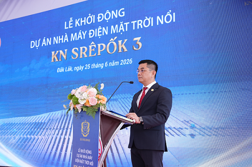 &Ocirc;ng Tr&acirc;̀n Quốc Thanh - Ph&oacute; Tổng Gi&aacute;m đốc T&acirc;̣p đoàn KN Holdings, đại diện chủ đầu tư phát bi&ecirc;̉u tại sự ki&ecirc;̣n