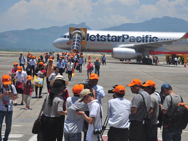 Chuyến bay BL228 chở gần 180 hành khách của Hãng hàng không Jetstar Pacific từ sân bay Tân Sơn Nhất đã hạ cánh xuống sân bay Chu Lai ngày 19/5/2015.