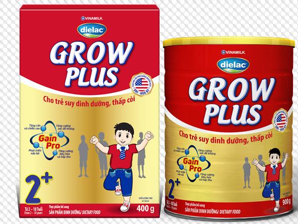 Dielac Grow Plus mang đến 4 lợi ích nổi trội cho trẻ suy dinh dưỡng thấp còi: Tăng cân và chiều cao; Tăng sức đề kháng; Phát triển não bộ; Tăng cường tiêu hóa hấp thu