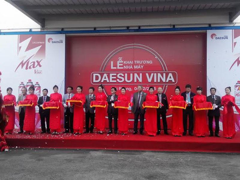 công ty TNHH Daesun Vina (100% vốn Hàn Quốc) tổ chức lễ khánh thành Dự án “Đầu tư xây dựng nhà máy sản xuất và chiết nạp lon gas Mini” tại KCN Đình Vũ