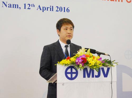 Tổng Giám đốc Công ty TNHH Marujyu Việt Nam Tomonari Matsuo phát biểu tại buổi lễ