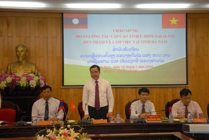 Bí thư tỉnh ủy Nguyễn Đình Khang phát biểu tại buổi làm việc.