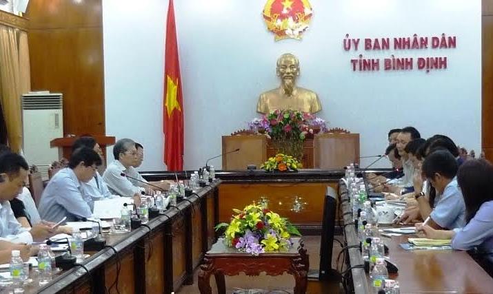 Quang cảnh buổi làm việc giữa lãnh đạo Bình Định với Hội Hữu nghị Việt - Nhật và Công ty Marubeni Lumper.