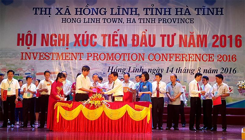 Trên 4 ngàn tỷ đồng được cam kết đầu tư vào thị xã Hồng Lĩnh tại Hội nghị XTĐT vào địa bàn năm  2016.
