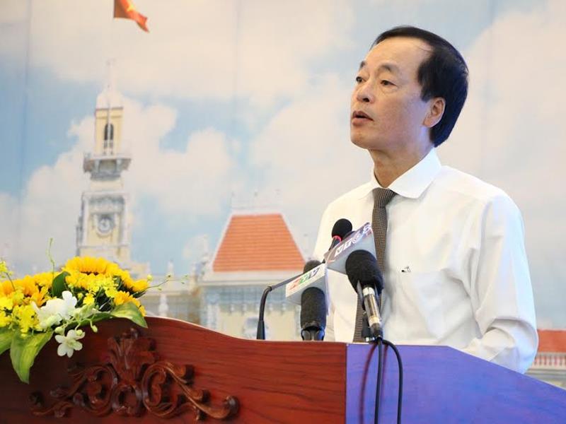 Bộ Trưởng Bộ Xây dựng Phạm Hồng Hà phát biểu tại hội nghị. Ảnh Gia Huy
