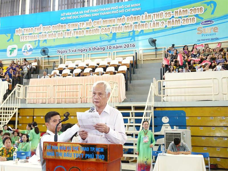 Ông Nguyễn Đức Nhung – đại diện Hội Người Cao Tuổi TP.HCM phát biểu tại sự kiện.