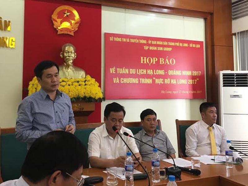 Ông Trịnh Đăng Thanh – Phó Giám đốc phụ trách Sở Du lịch Quảng Ninh phát biểu tại họp báo.