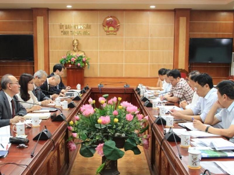Quang cảnh buổi làm việc giữa CAN và lãnh đạo tỉnh Thanh Hóa.