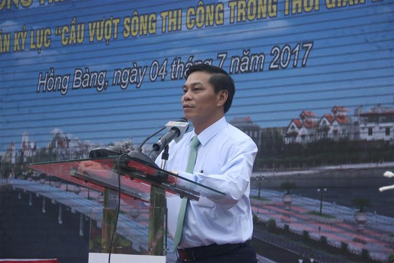 Ông Nguyễn Văn Tùng, Chủ tịch UBND thành phố Hải Phòng phát biểu tại lễ khánh thành.