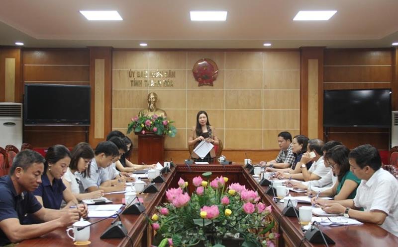 Bà Lê Thị Thìn, Phó chủ tịch UBND tỉnh TH chỉ đạo Hội nghị.