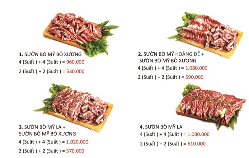 Các set thịt bò Mỹ cao cấp mới mức giá hấp dẫn.
