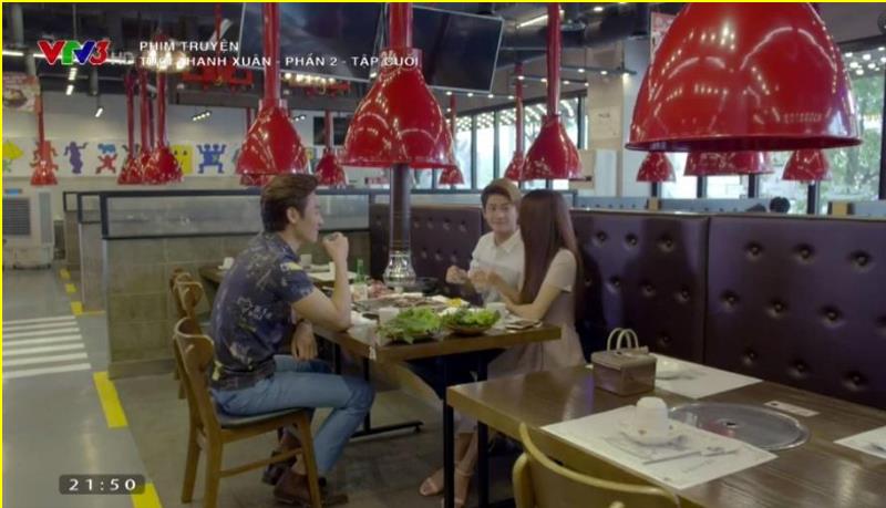 Một cảnh quay trong tập cuối Tuổi thanh xuân 2 thực hiện tại nhà hàng.