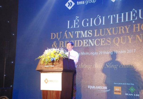 Ông Nguyễn Tuấn Thanh - Phó Chủ tịch UBND Tỉnh Bình Định ghi nhận và đánh giá cao những đóng góp đầu tư của Tập đoàn TMS trong xây dựng Dự án.