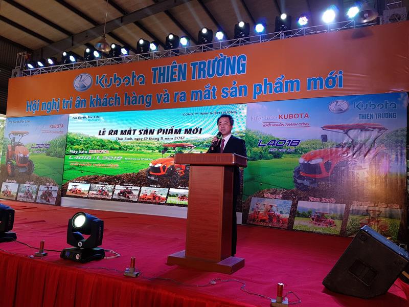 Tổng giám đốc Kubota Việt Nam ông Yuji Tabira phát biểu tại Hội nghị.