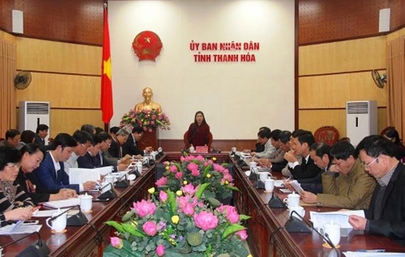 Bà Lê Thị Thìn, Phó chủ tịch UBND tinh Thanh Hóa chỉ đạo hội nghị.
