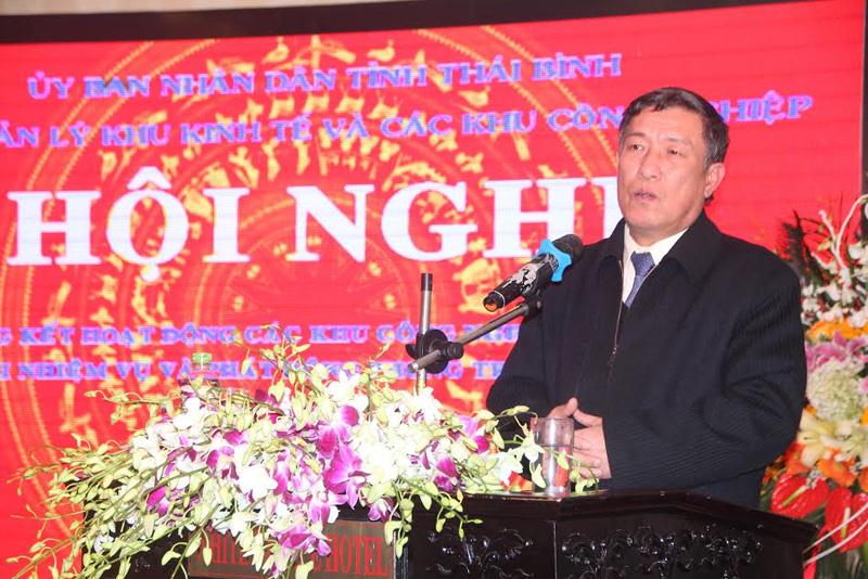 Phó Chủ tịch thường trực UBND tỉnh Thái Bình Phạm Văn Ca phát biểu tại hội nghị.